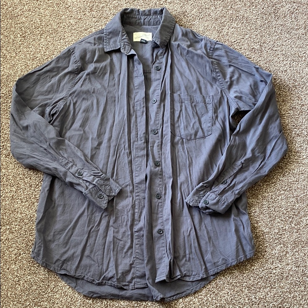 Grayish purple button down shirt